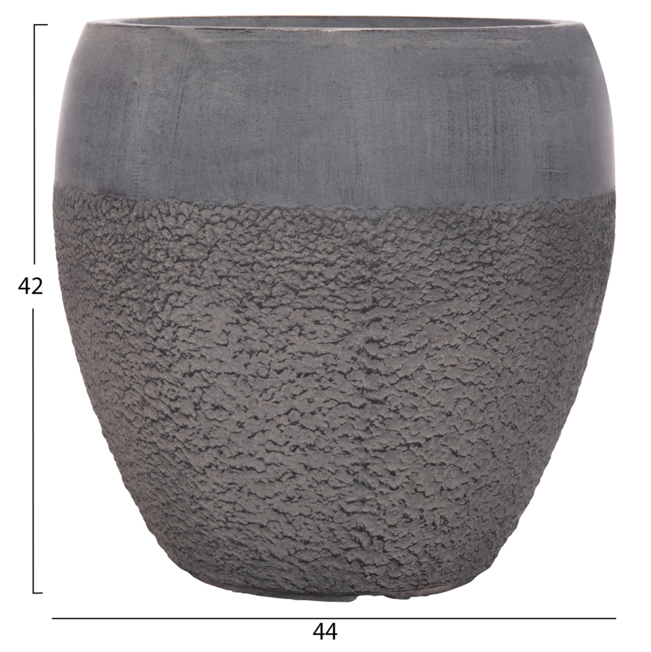GARDEN PLANTERS SET 3PCS SERIES GARDENER ΗΜ4725 FIBERCLAY IN DARK CEMENT COLOR Φ55x54Hcm. [4]