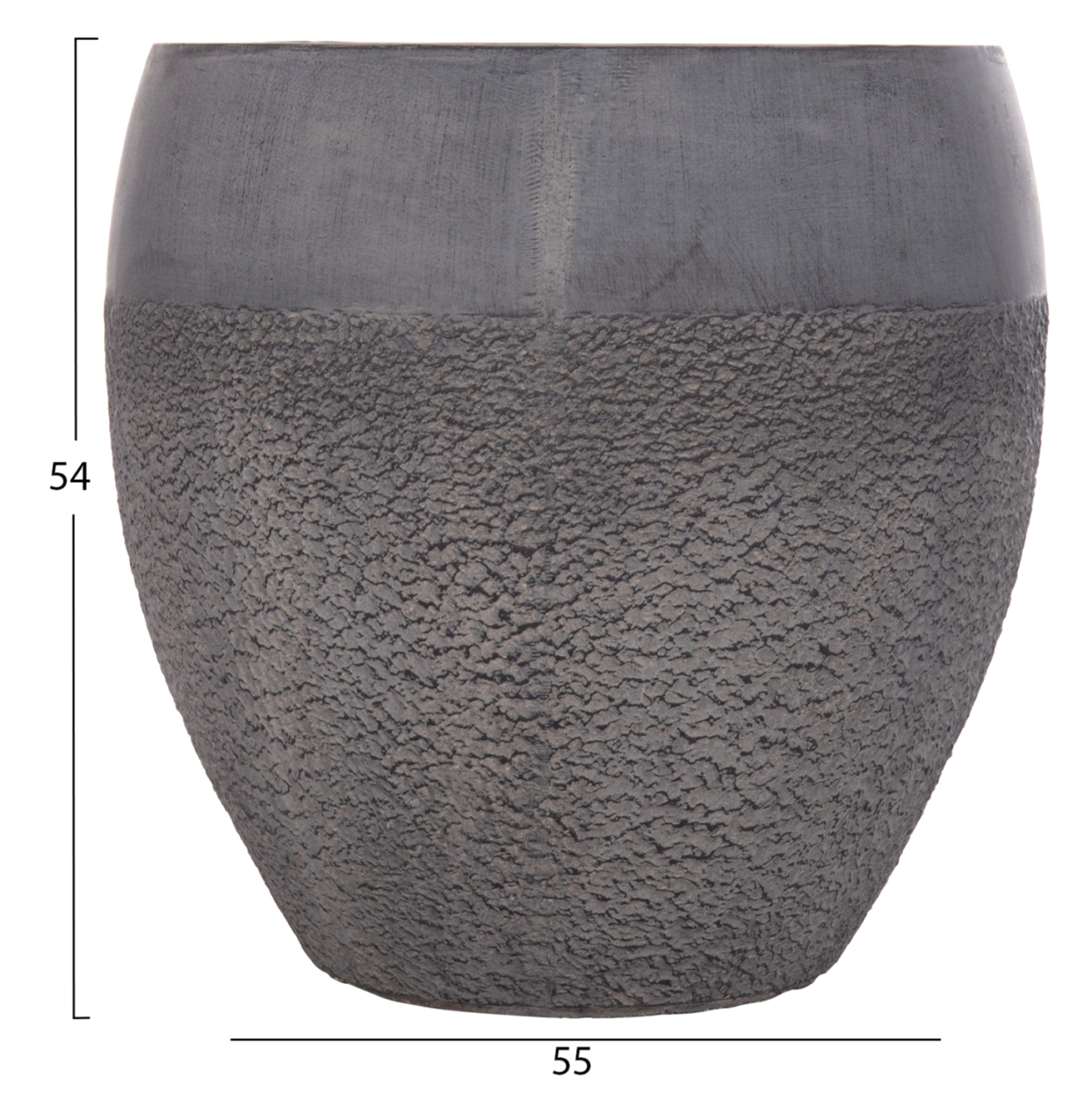 GARDEN PLANTERS SET 3PCS SERIES GARDENER ΗΜ4725 FIBERCLAY IN DARK CEMENT COLOR Φ55x54Hcm. [3]