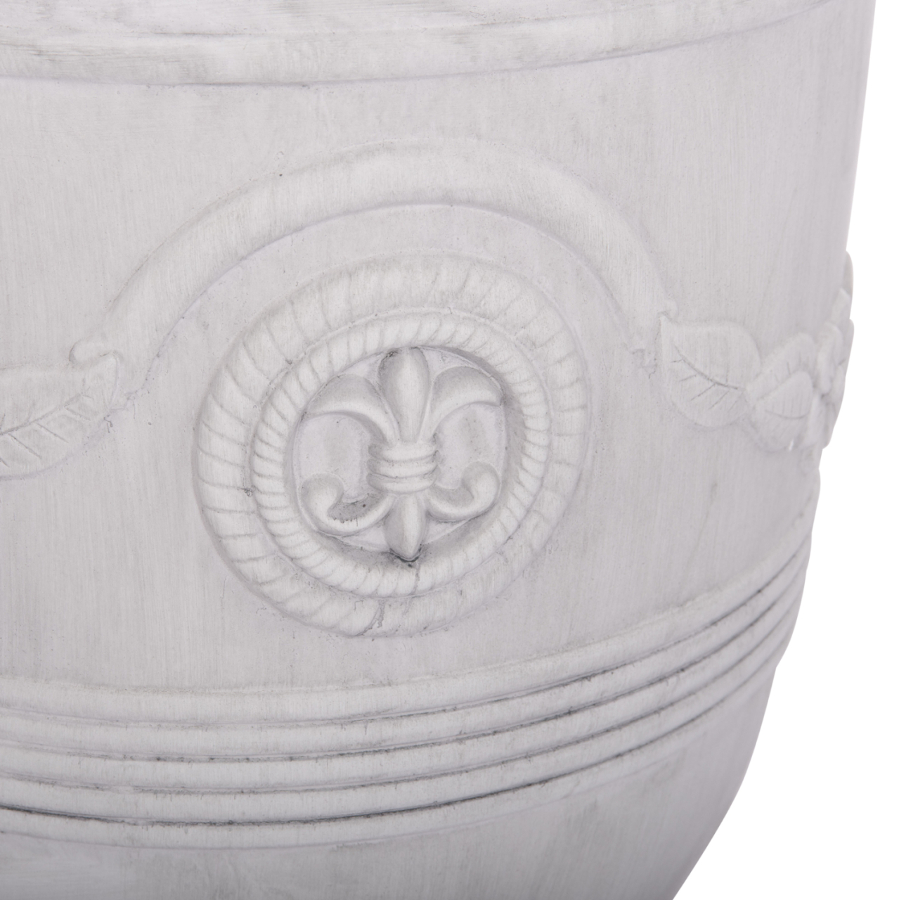 GARDEN PLANTERS WITH RELIEF DESIGNS SET 3PCS GARDENER HM4729 FIBERCLAY IN OFF WHITE Φ58x72.5Hcm. [8]