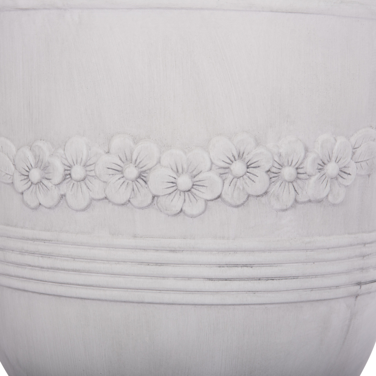 GARDEN PLANTERS WITH RELIEF DESIGNS SET 3PCS GARDENER HM4729 FIBERCLAY IN OFF WHITE Φ58x72.5Hcm. [9]
