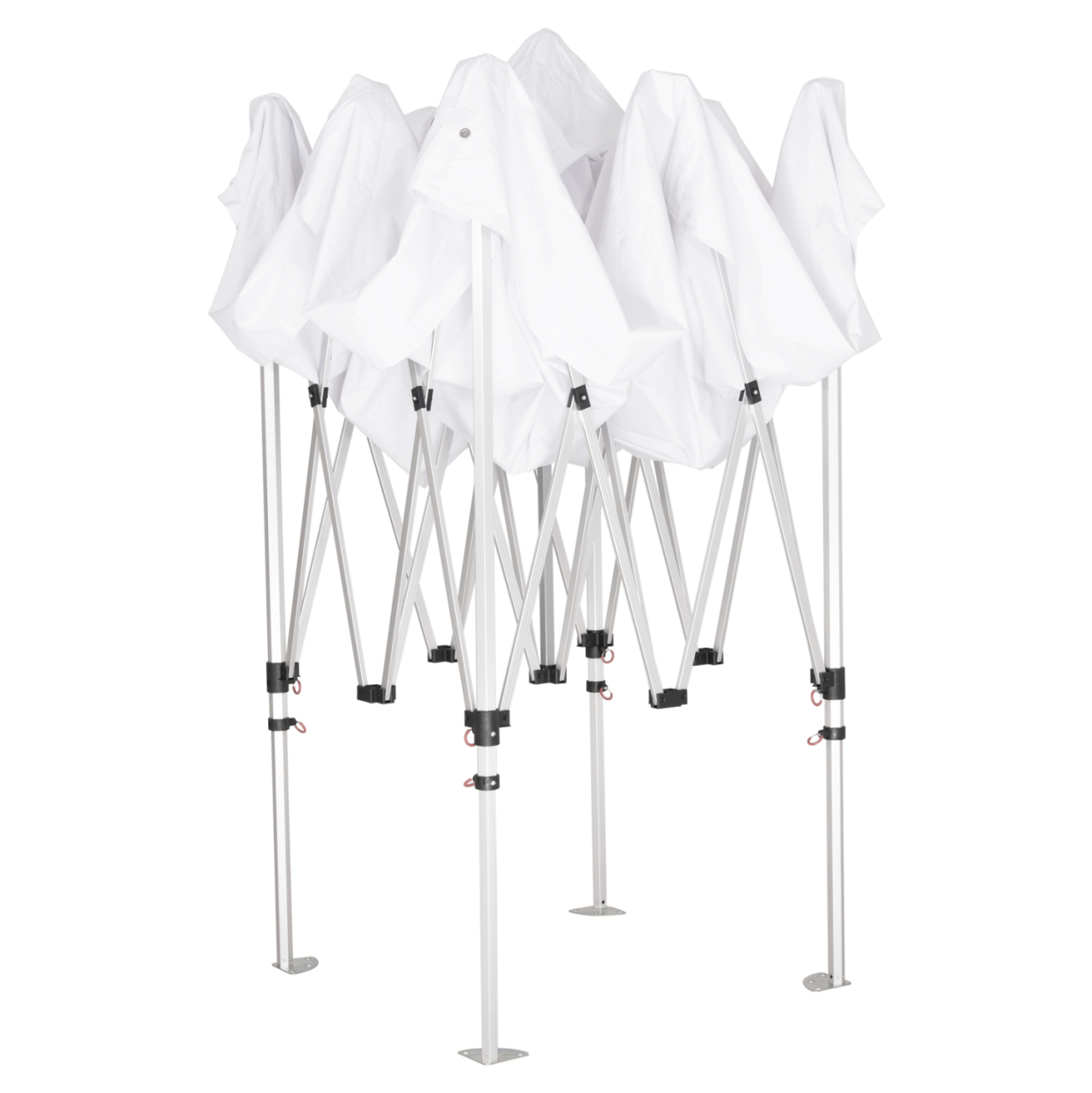 GAZEBO HEAVY-DUTY CRESSEN HM6305 FOLDABLE-ALUMINUM SILVER FRAME-WHITE SHADES 3x3x3,4Hm [7]
