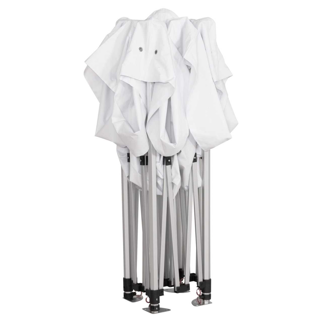 GAZEBO HEAVY-DUTY CRESSEN HM6305 FOLDABLE-ALUMINUM SILVER FRAME-WHITE SHADES 3x3x3,4Hm [8]
