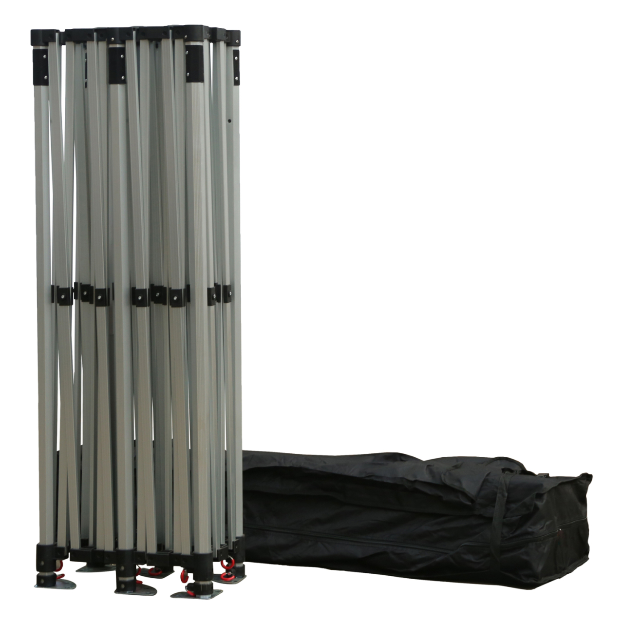 GAZEBO HEAVY DUTY WITH SIDEWALL SHADES CRESSEN HM21099 FOLDABLE-ALUMINUM SILVER FRAME-WHITE 3x6x3.4Hm [3]