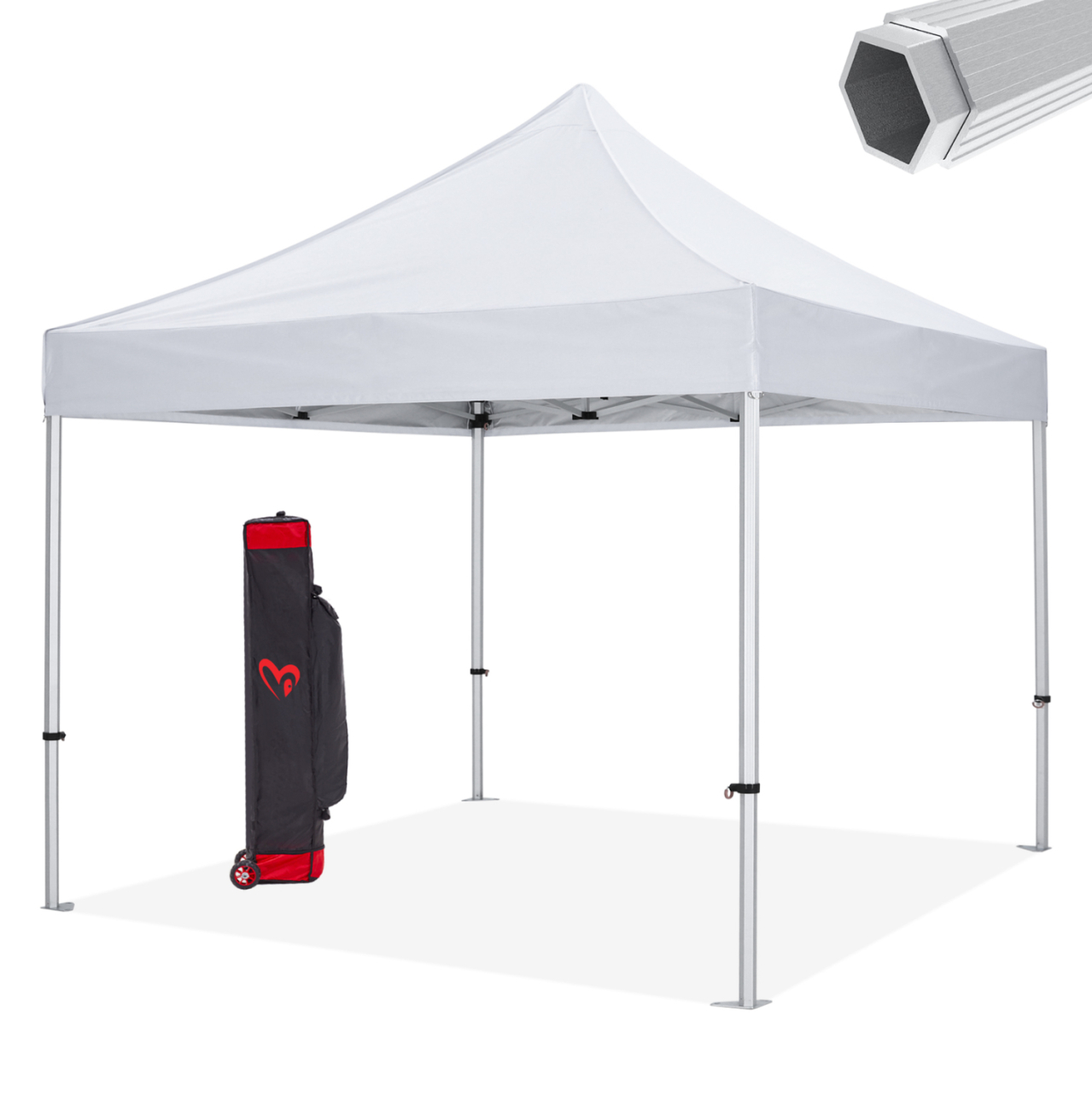 GAZEBO MATTHEW-AL HM6313 FOLDABLE-PROFESSIONAL USE-ALUMINUM FRAME IN SILVER-WHITE SHADE 3x3x3,43Hm [3]