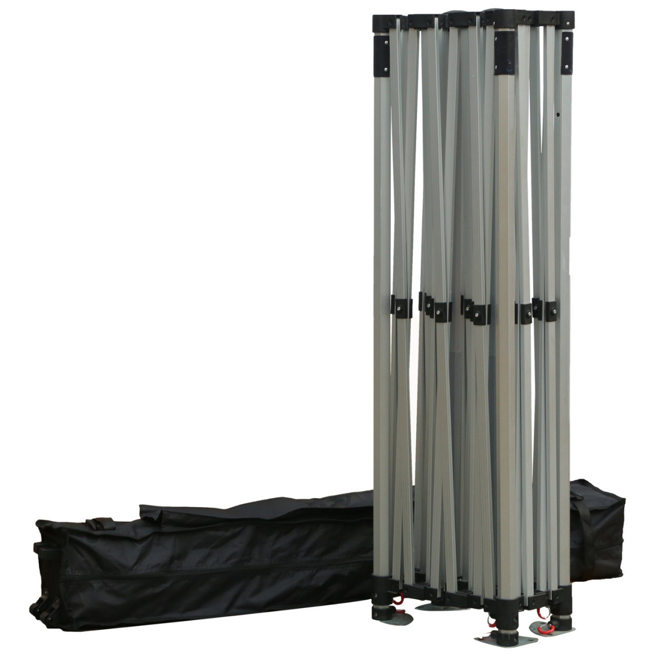 GAZEBO WITH 3 SIDEWALL SHADES CRESSEN HM21098.01 FOLDABLE-ALUMINUM SILVER FRAME-WHITE 3x4.5x3.4Hm [3]