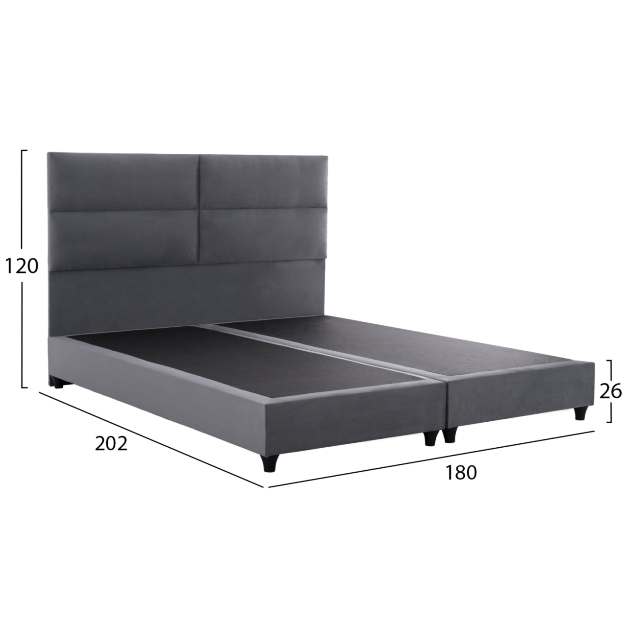 GRAY VELVET BED MILO HM628.10 FOR MATTRESS 180x200 cm. [3]