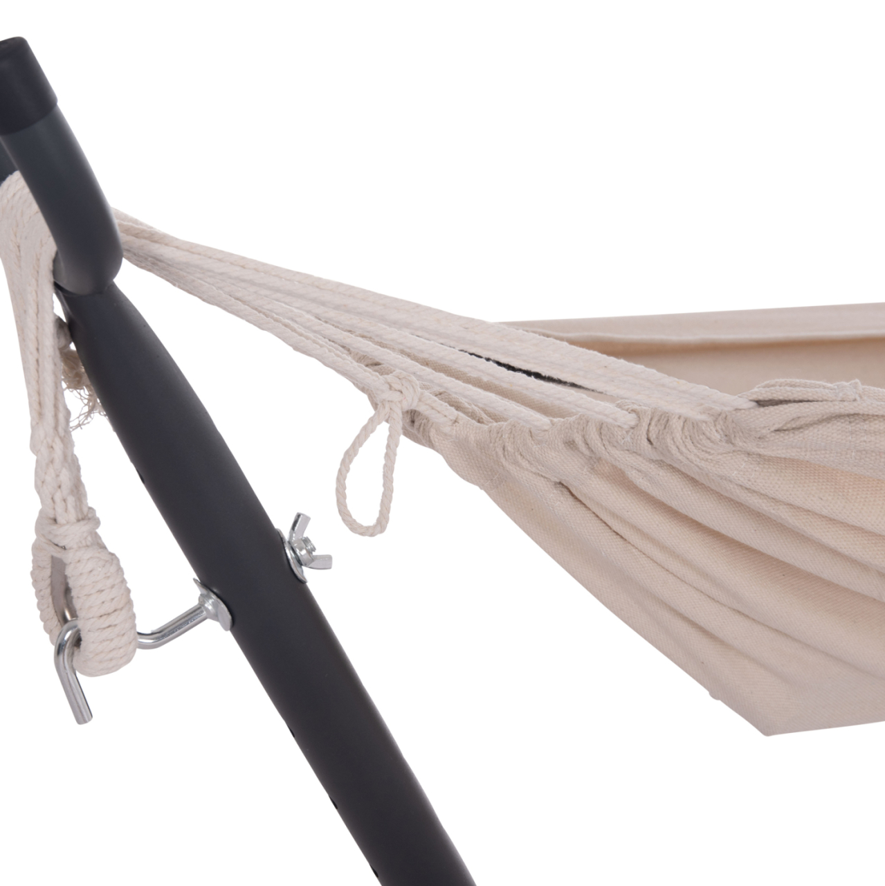 HAMMOCK CRAVE HM6304.02 ANTHRACITE METAL FRAME-BEIGE FABRIC 265x93x105Hcm. [7]