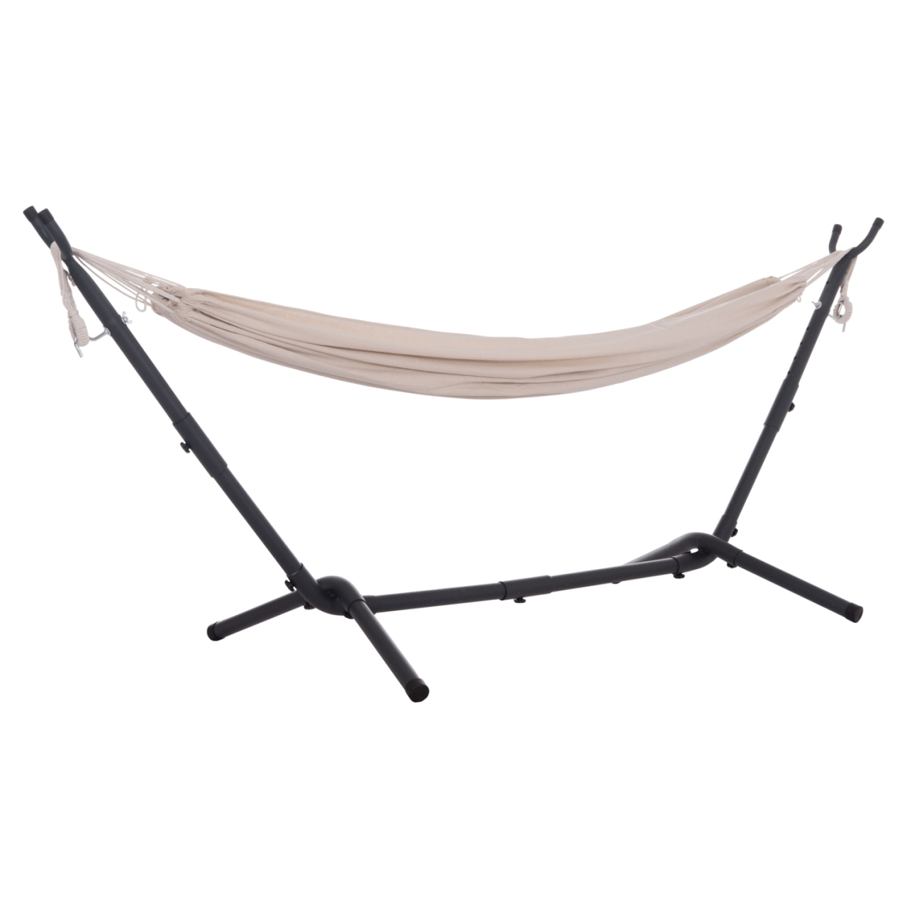 HAMMOCK CRAVE HM6304.02 ANTHRACITE METAL FRAME-BEIGE FABRIC 265x93x105Hcm. [9]
