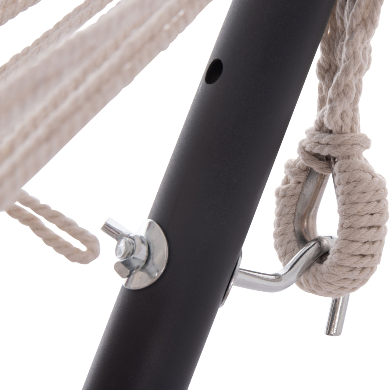 HAMMOCK CRAVE HM6304.02 ANTHRACITE METAL FRAME-BEIGE FABRIC 265x93x105Hcm. [6]