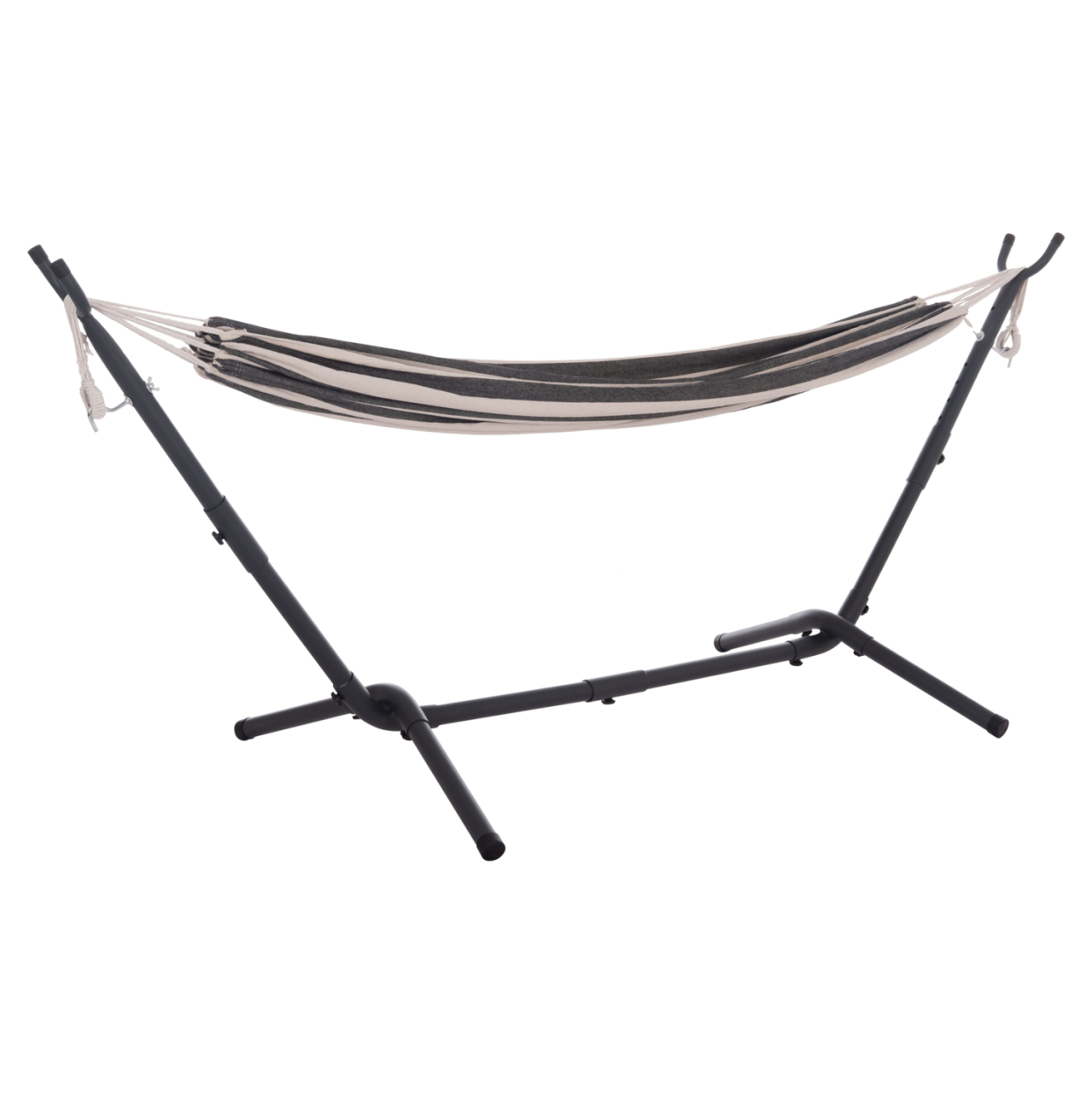 HAMMOCK CRAVE HM6304.03 ANTHRACITE METAL FRAME-BLUE FABRIC WITH WHITE STRIPES 265x93x105Hcm. [8]