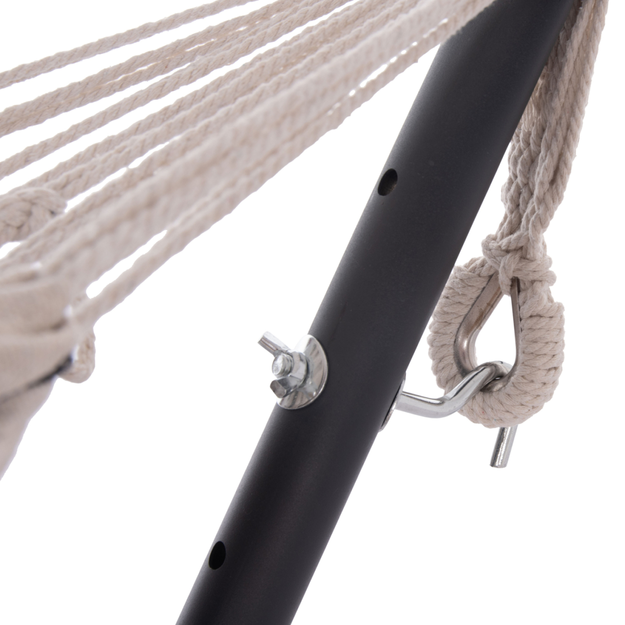 HAMMOCK CRAVE HM6304.03 ANTHRACITE METAL FRAME-BLUE FABRIC WITH WHITE STRIPES 265x93x105Hcm. [6]