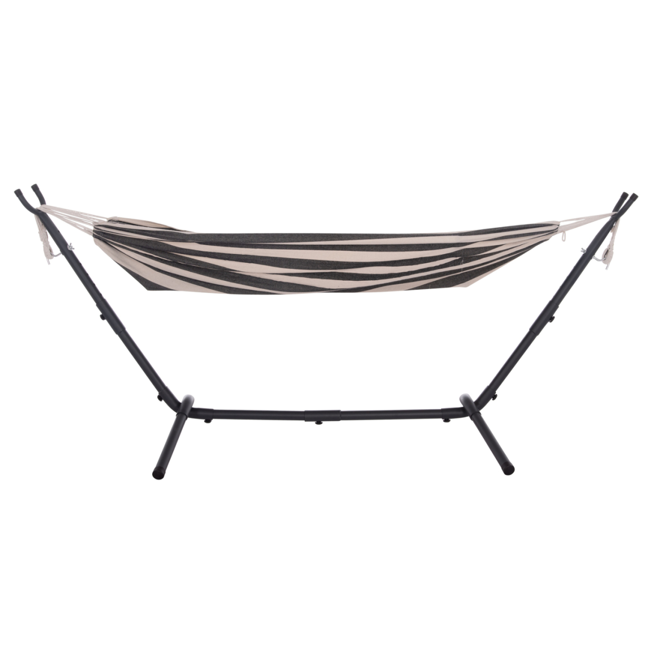 HAMMOCK CRAVE HM6304.03 ANTHRACITE METAL FRAME-BLUE FABRIC WITH WHITE STRIPES 265x93x105Hcm. [3]