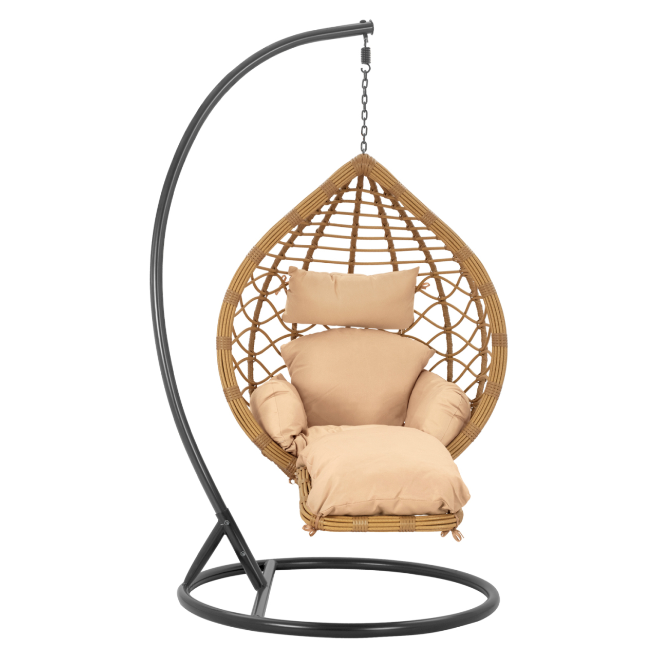 Hanging Armchair Nest Dark Grey - Beige with pillow HM5755.01 105''x195cm [4]