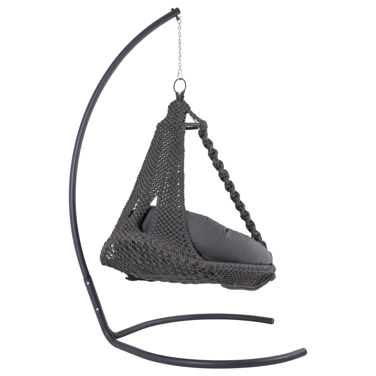 HANGING NEST AUGUST HM5922.10 MACRAME ROPE AND STEEL IN ANTHRACITE COLOR 123x113x145Hcm. [4]
