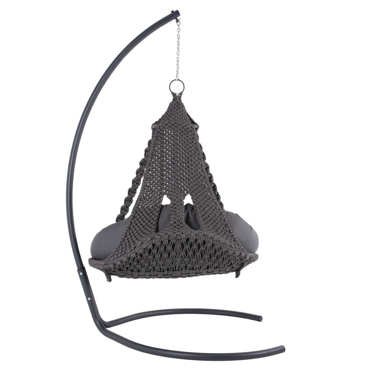HANGING NEST AUGUST HM5922.10 MACRAME ROPE AND STEEL IN ANTHRACITE COLOR 123x113x145Hcm. [5]