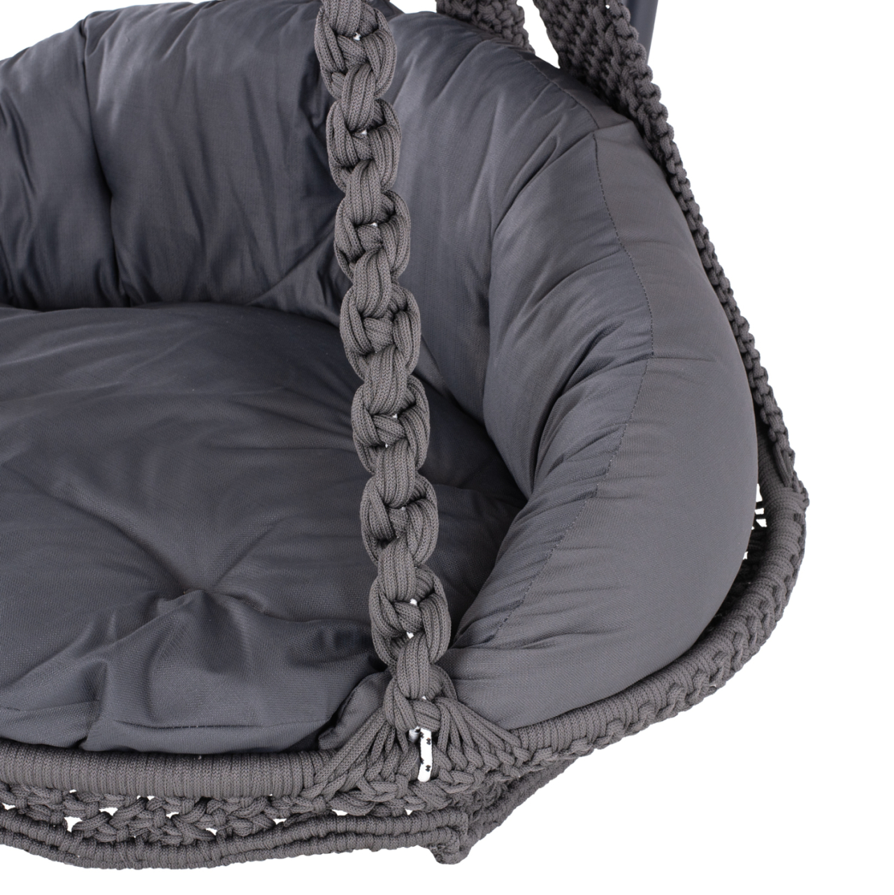 HANGING NEST AUGUST HM5922.10 MACRAME ROPE AND STEEL IN ANTHRACITE COLOR 123x113x145Hcm. [8]