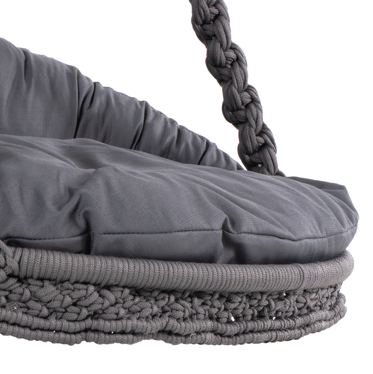 HANGING NEST AUGUST HM5922.10 MACRAME ROPE AND STEEL IN ANTHRACITE COLOR 123x113x145Hcm. [10]