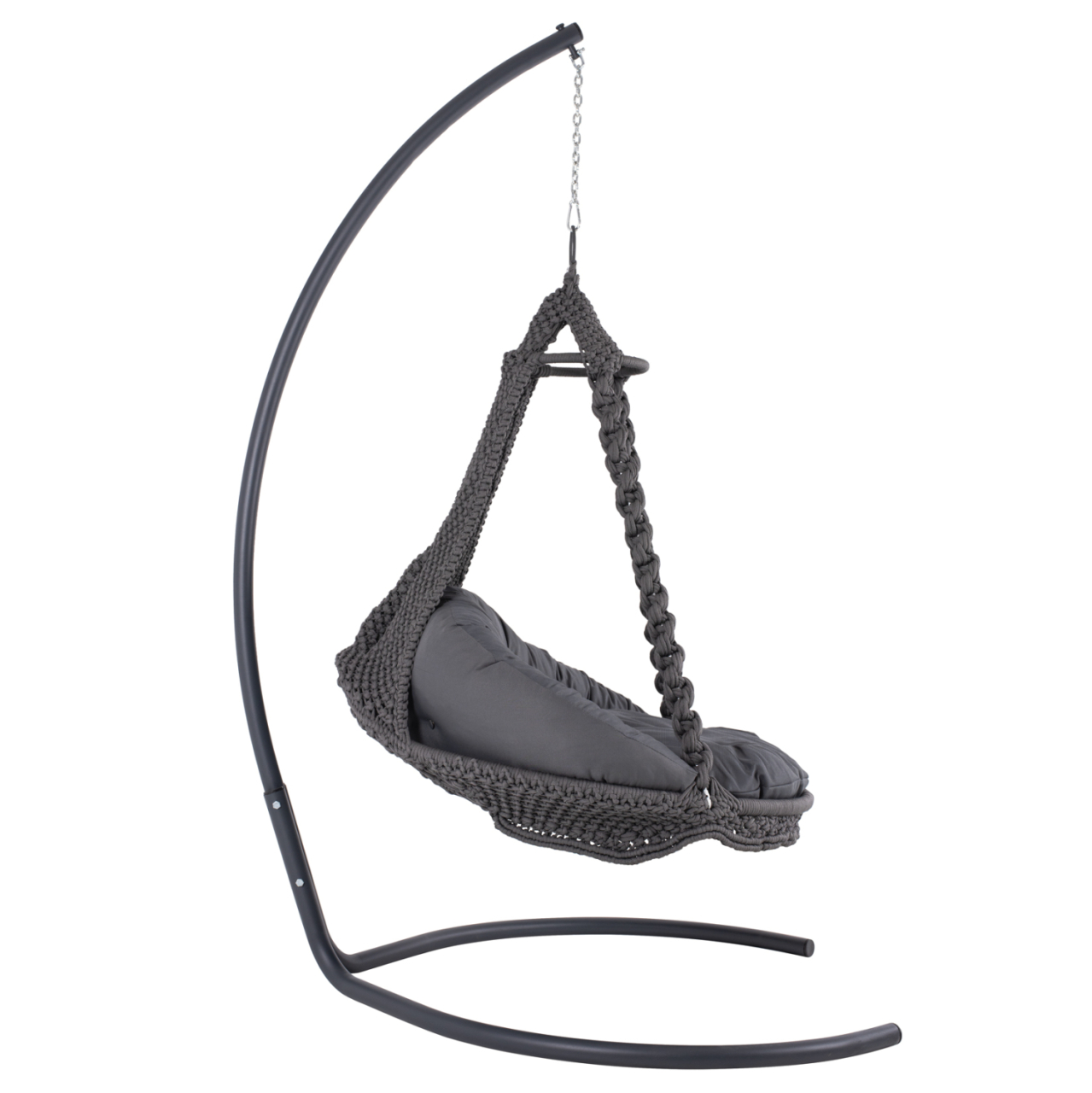 HANGING NEST AUGUST HM5922.10 MACRAME ROPE AND STEEL IN ANTHRACITE COLOR 123x113x145Hcm. [3]