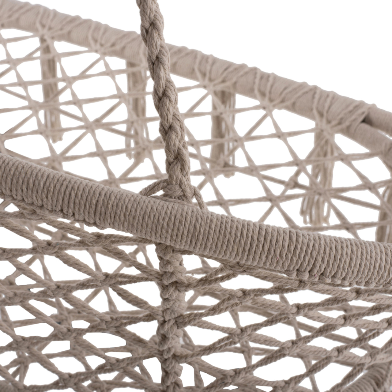 HANGING NEST HM5769 2-SEATER MACRAME ROPE IN BEIGE COLOR 130x67x120-140Hcm. [8]
