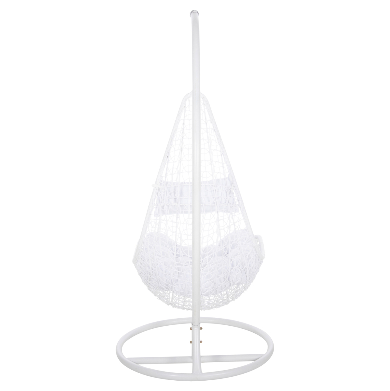 HANGING NEST MILLIE HM5996.03 METAL-SYNTHETIC RATTAN and CUSHIONS IN WHITE Φ95x195Hcm. [6]