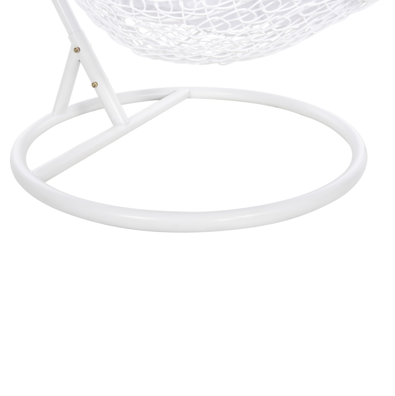 HANGING NEST MILLIE HM5996.03 METAL-SYNTHETIC RATTAN and CUSHIONS IN WHITE Φ95x195Hcm. [10]