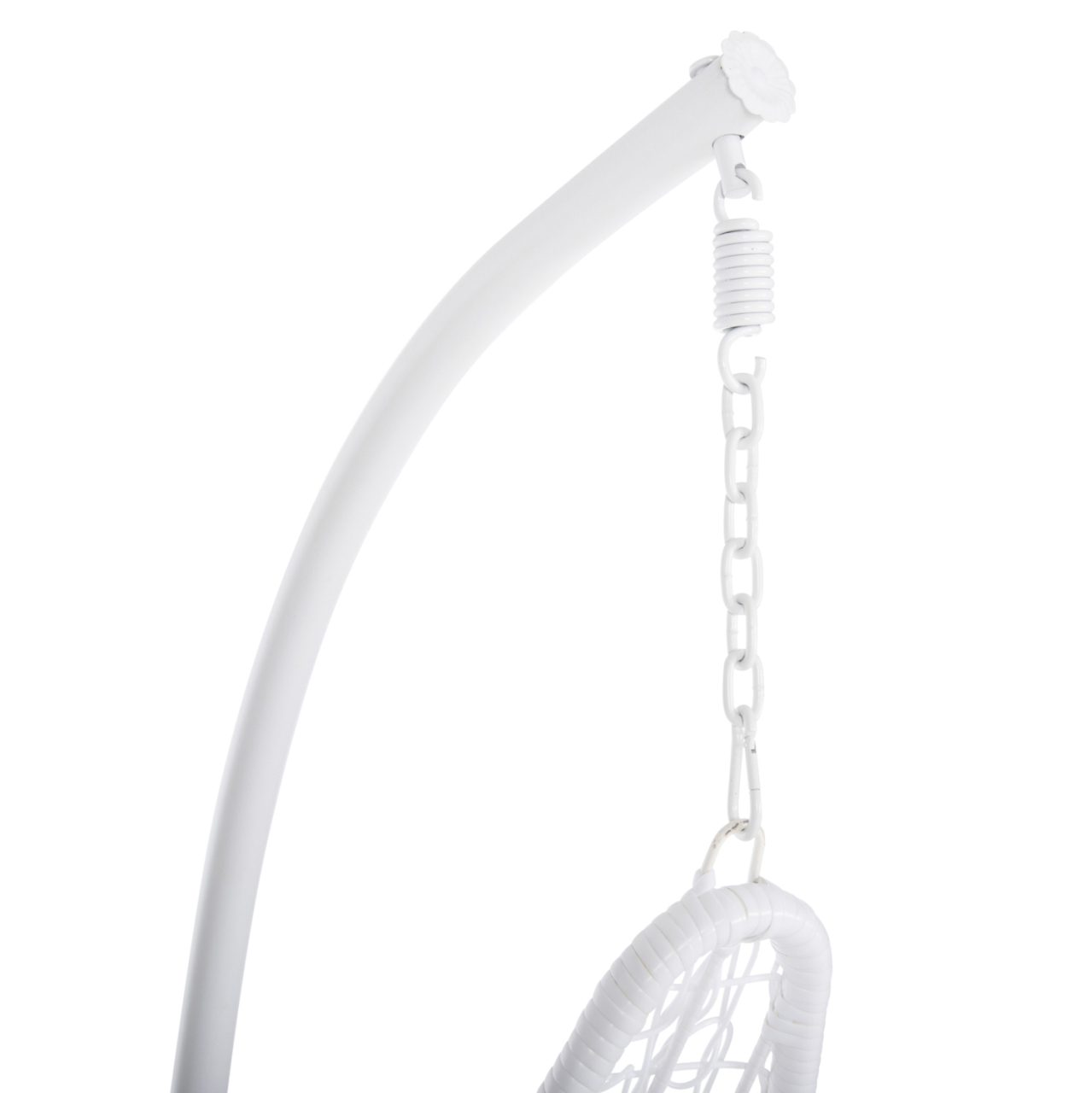 HANGING NEST MILLIE HM5996.03 METAL-SYNTHETIC RATTAN and CUSHIONS IN WHITE Φ95x195Hcm. [9]