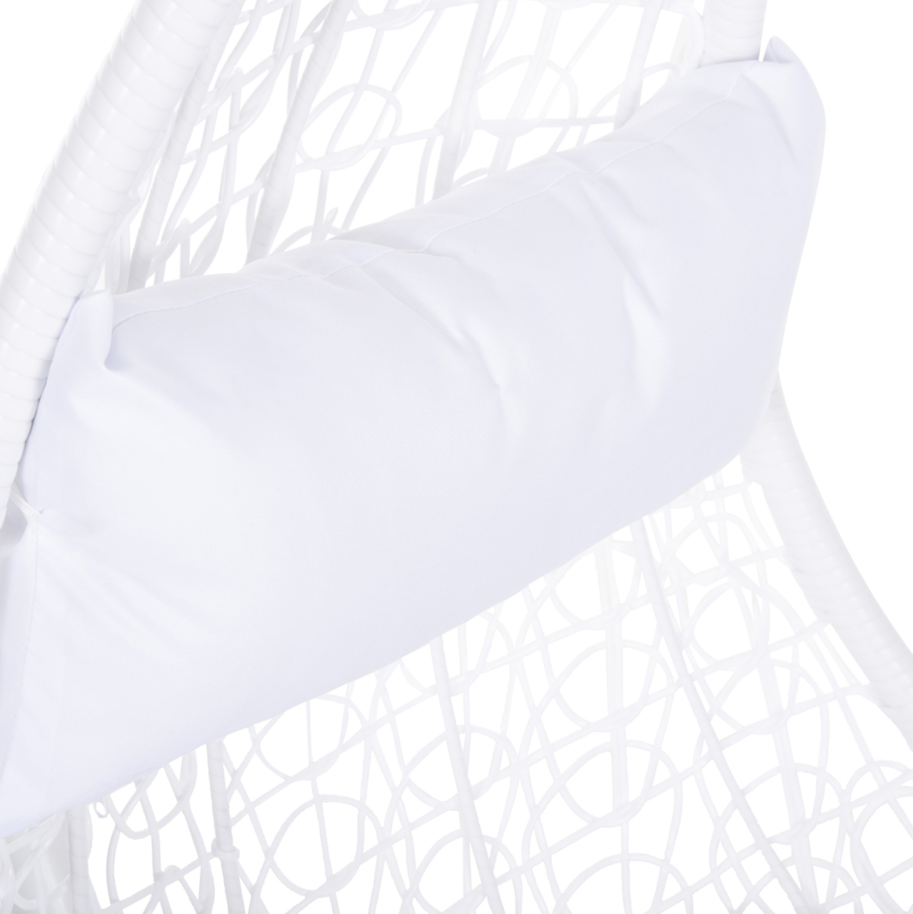 HANGING NEST MILLIE HM5996.03 METAL-SYNTHETIC RATTAN and CUSHIONS IN WHITE Φ95x195Hcm. [7]