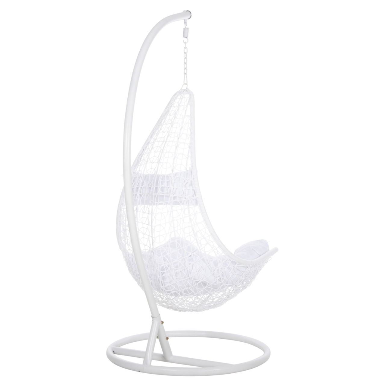 HANGING NEST MILLIE HM5996.03 METAL-SYNTHETIC RATTAN and CUSHIONS IN WHITE Φ95x195Hcm. [5]