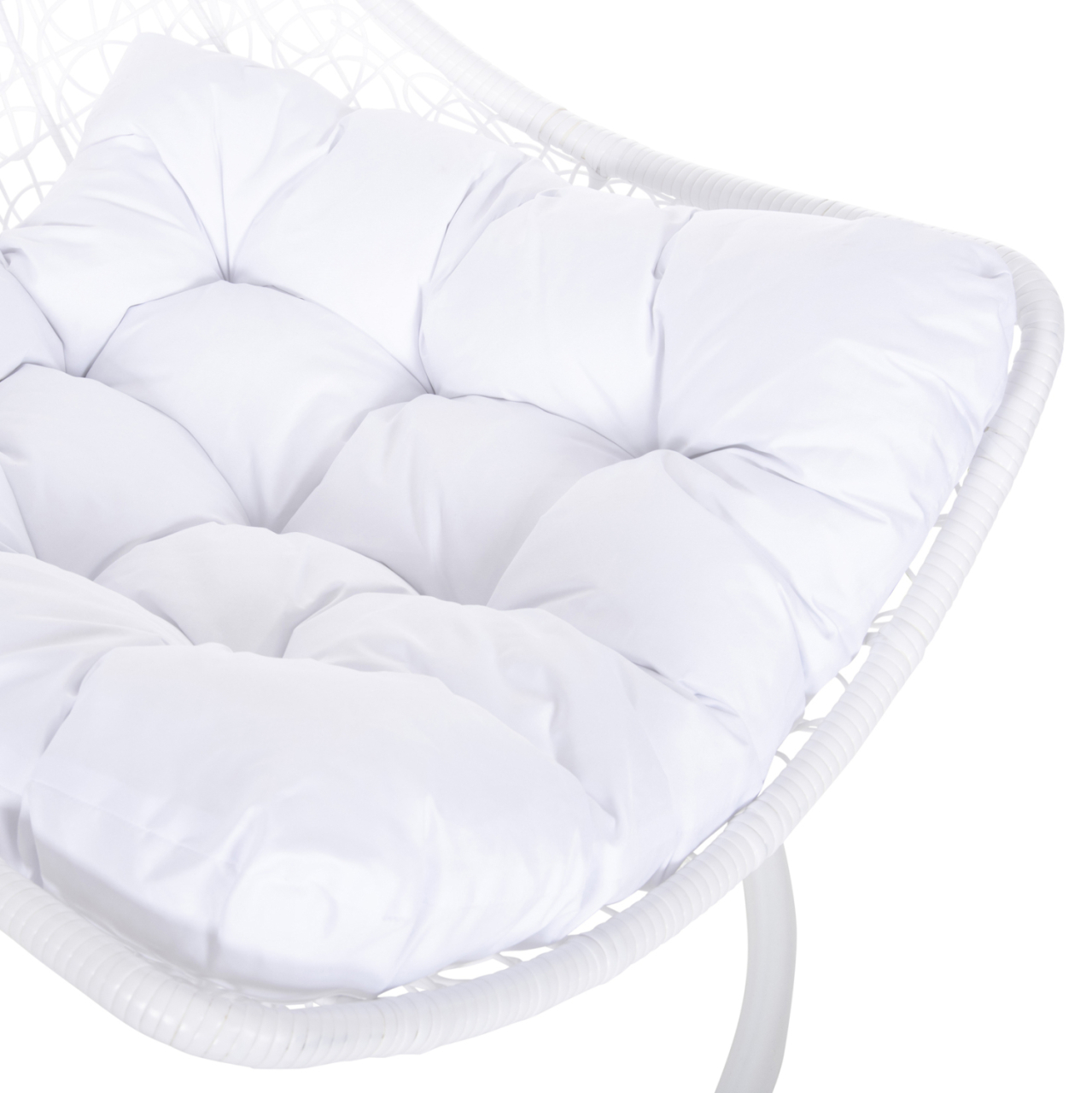 HANGING NEST MILLIE HM5996.03 METAL-SYNTHETIC RATTAN and CUSHIONS IN WHITE Φ95x195Hcm. [8]