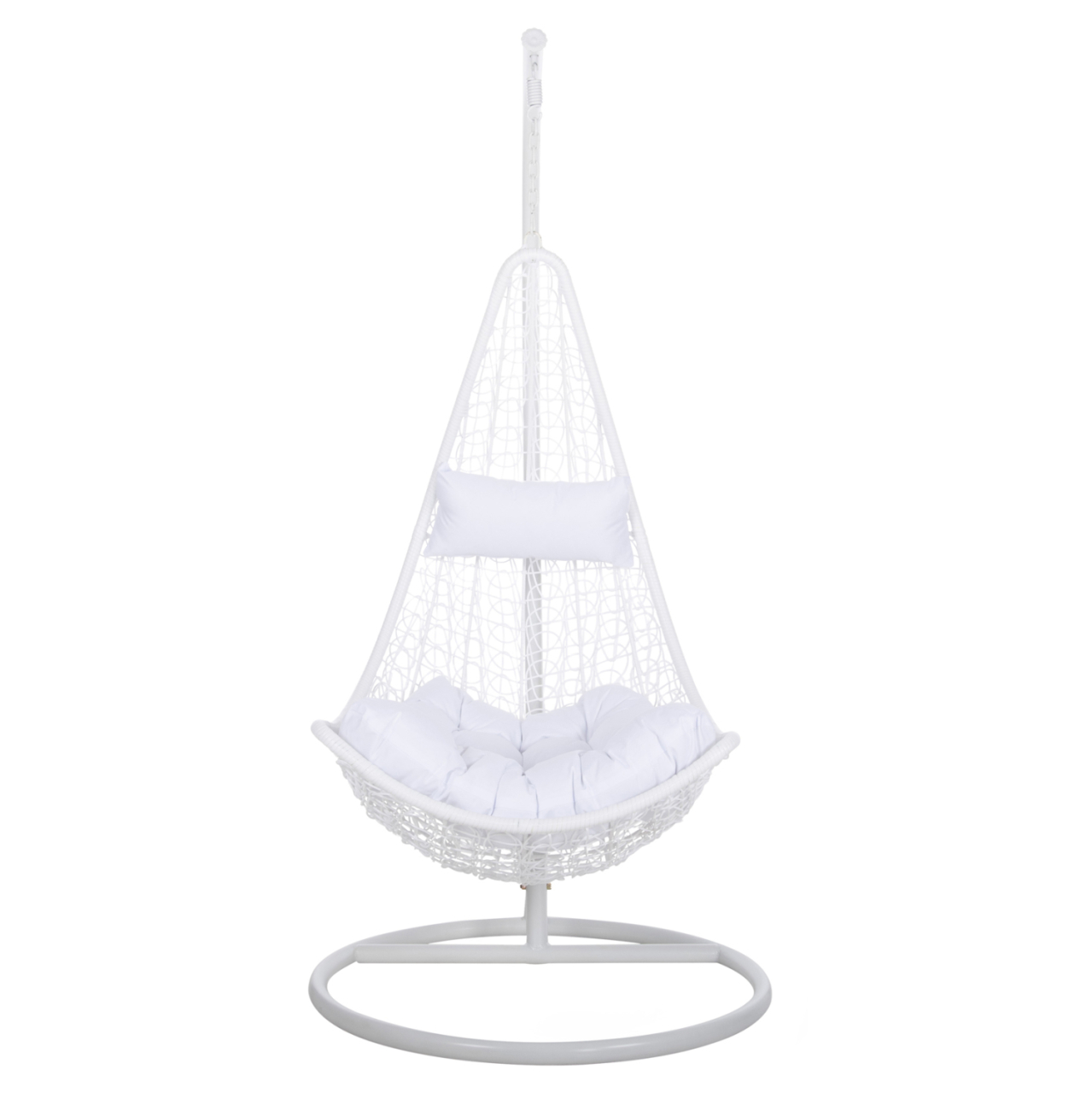 HANGING NEST MILLIE HM5996.03 METAL-SYNTHETIC RATTAN and CUSHIONS IN WHITE Φ95x195Hcm. [3]