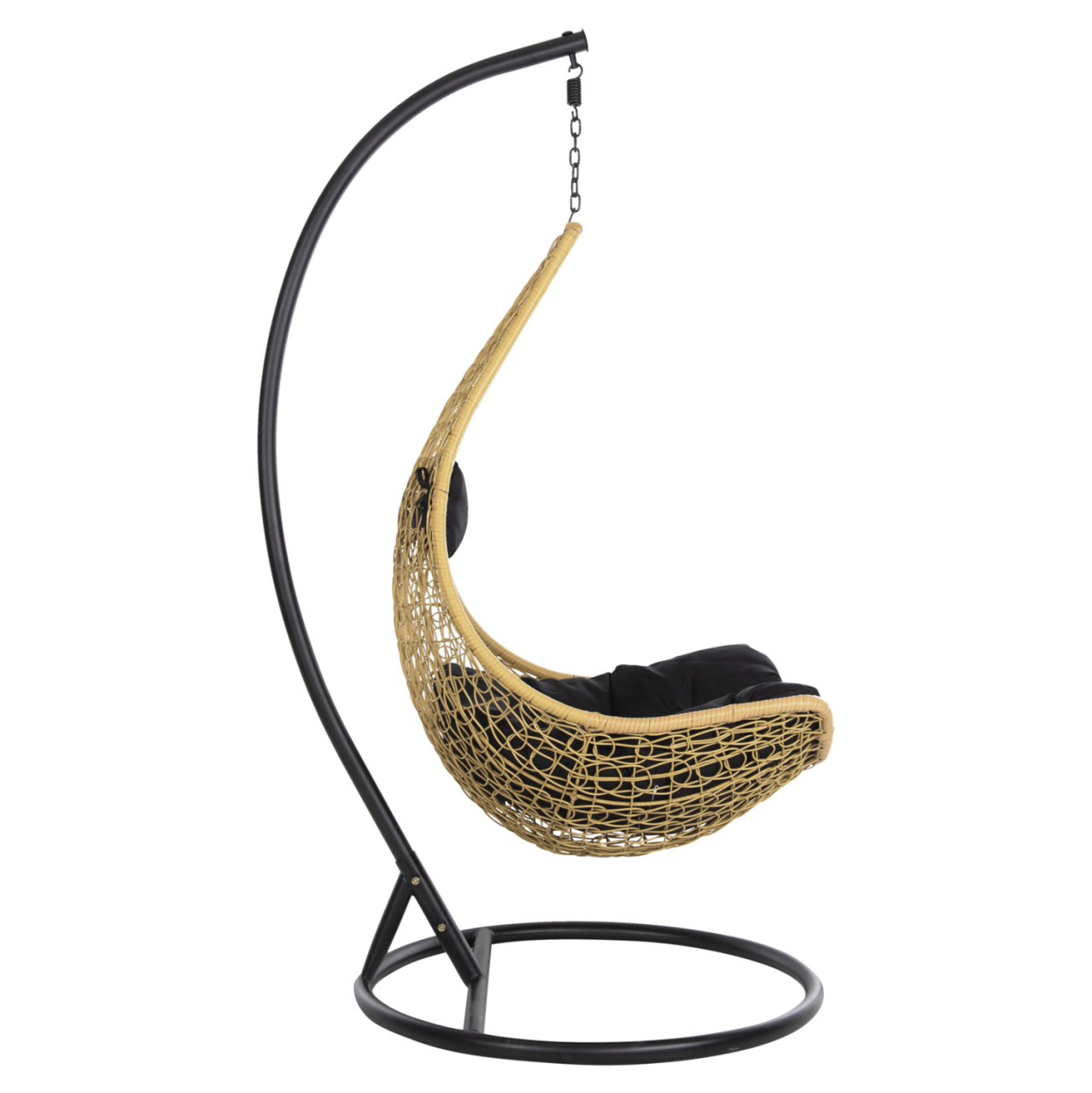 HANGING NEST MILLIE HM5996.04 METAL BLACK-SYNTHETIC RATTAN IN BEIGE Φ95x195Hcm. [4]