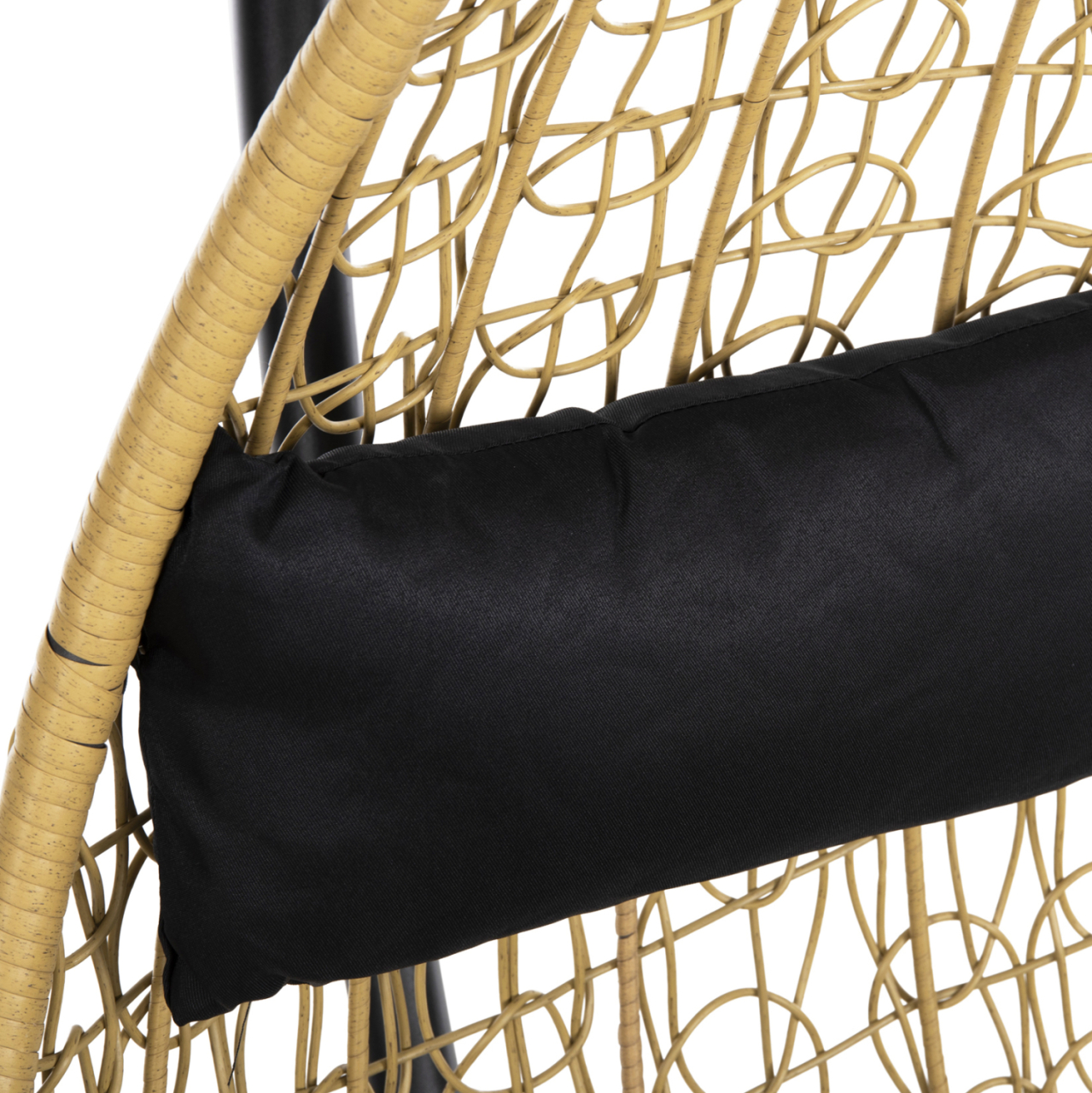 HANGING NEST MILLIE HM5996.04 METAL BLACK-SYNTHETIC RATTAN IN BEIGE Φ95x195Hcm. [7]