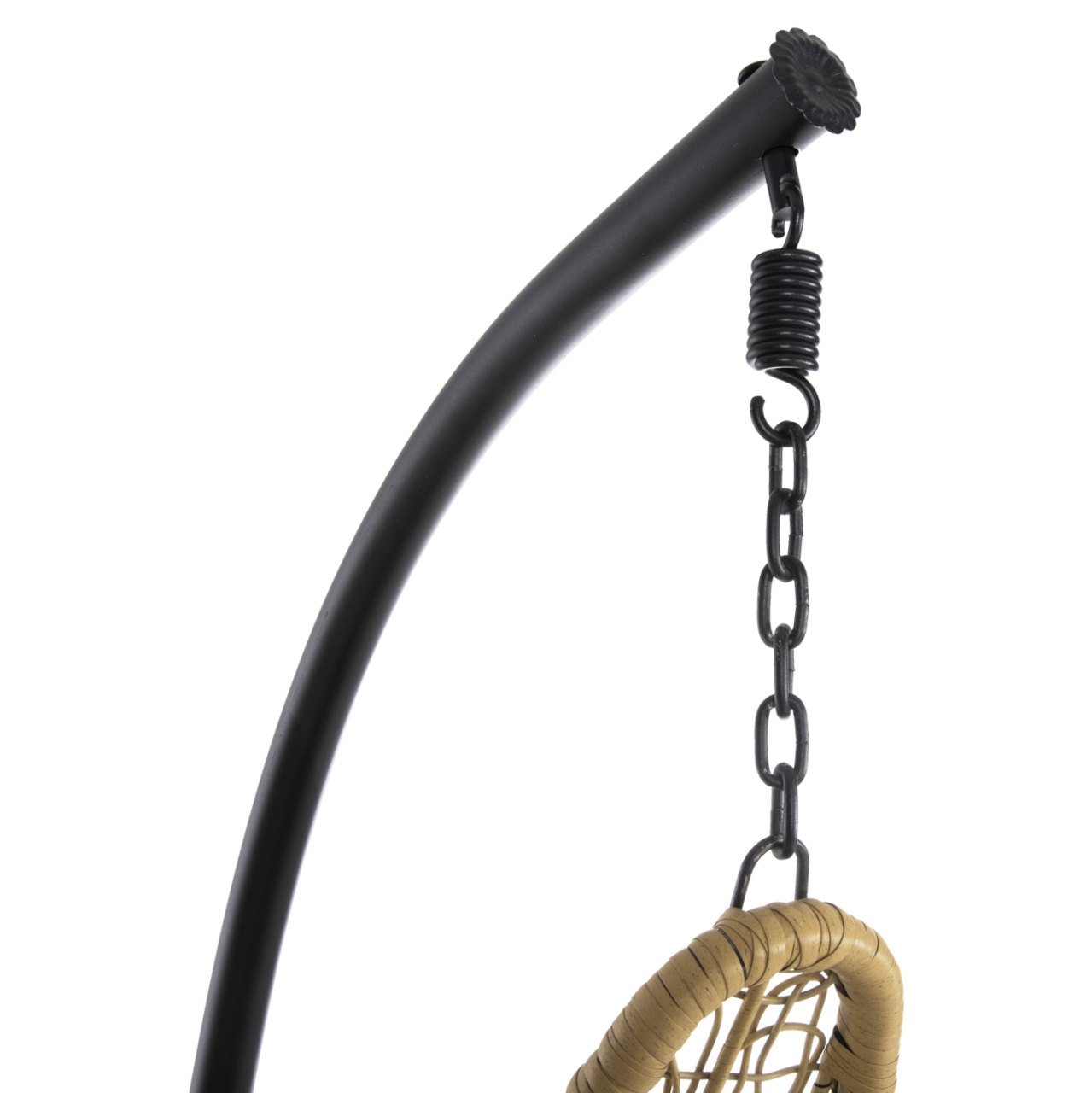 HANGING NEST MILLIE HM5996.04 METAL BLACK-SYNTHETIC RATTAN IN BEIGE Φ95x195Hcm. [9]