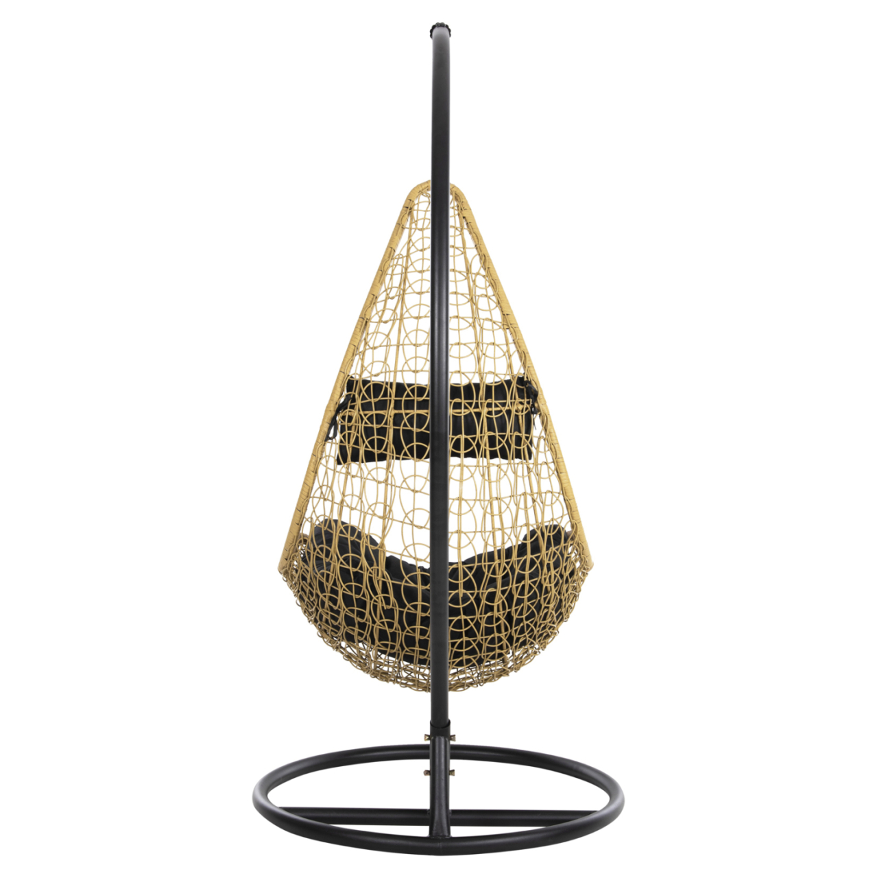 HANGING NEST MILLIE HM5996.04 METAL BLACK-SYNTHETIC RATTAN IN BEIGE Φ95x195Hcm. [6]