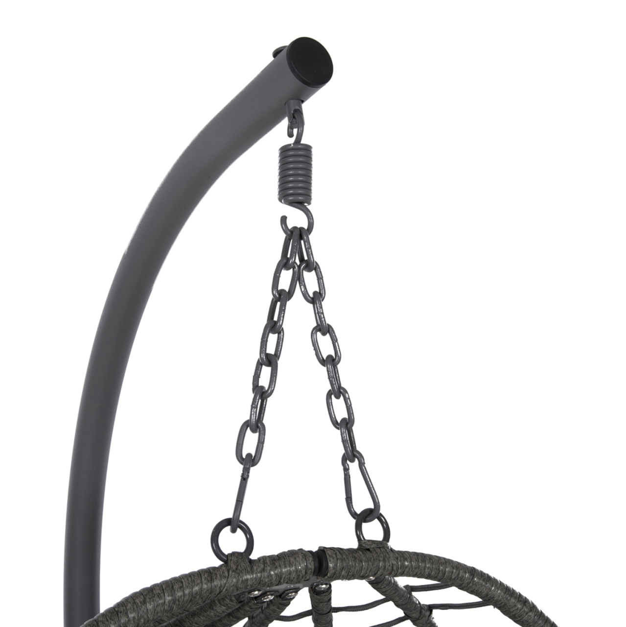 HANGING NEST MILLIE HM5997.10 METAL BASE-SYNTHETIC RATTAN AND CUSHIONS IN GREY 90x75x190Hcm. [8]