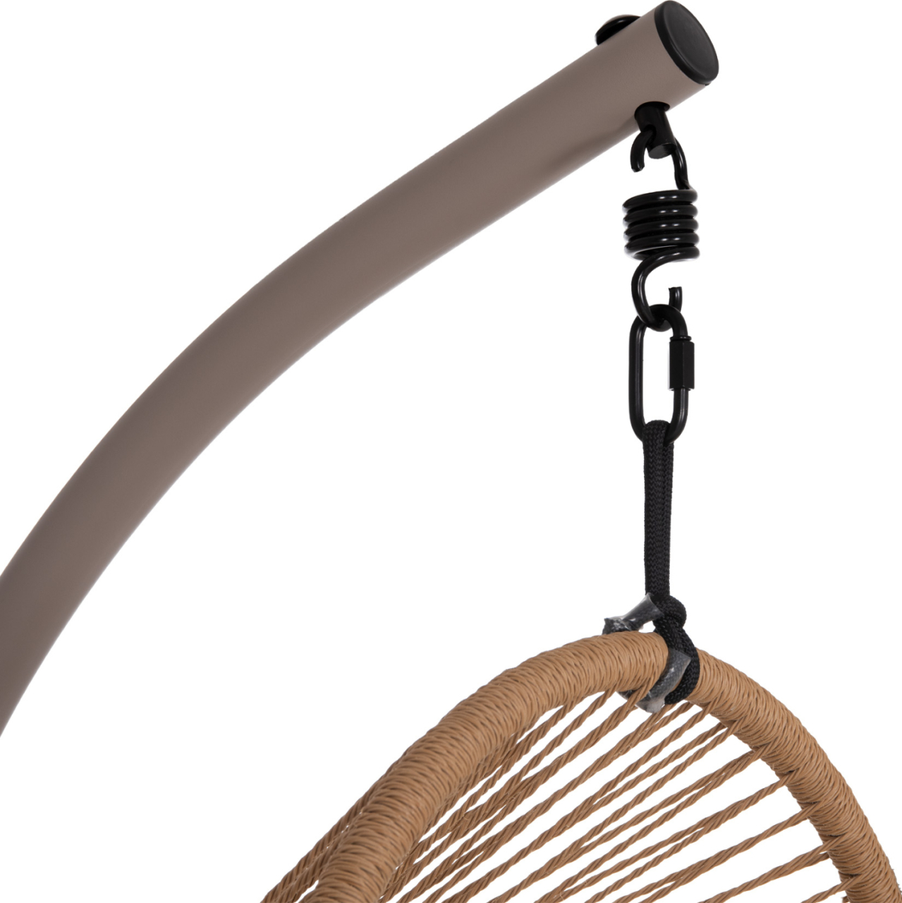 HANGING NEST RULER HM6083.02 METAL IN CAPPUCCINO-SYNTH.RATTAN IN NATURAL-GREY CUSHIONS 120x110x190Hcm. [10]