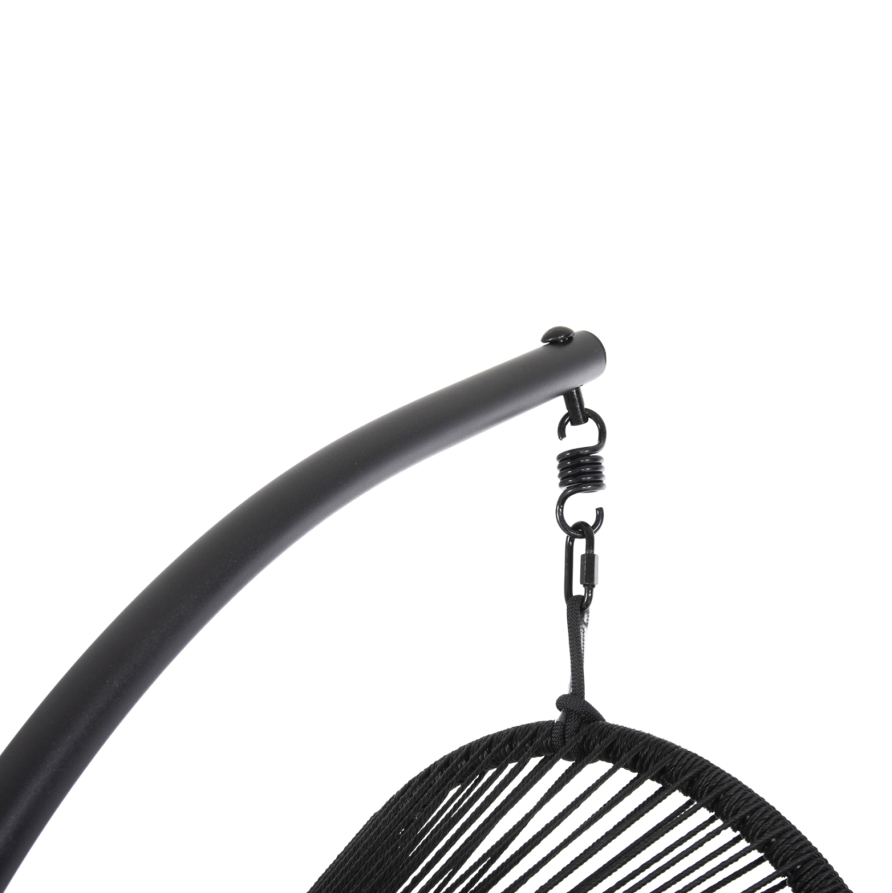 HANGING NEST RULER HM6083 BLACK METAL AND SYNTH.RATTAN-GREY CUSHIONS 120x110x190Hcm. [9]