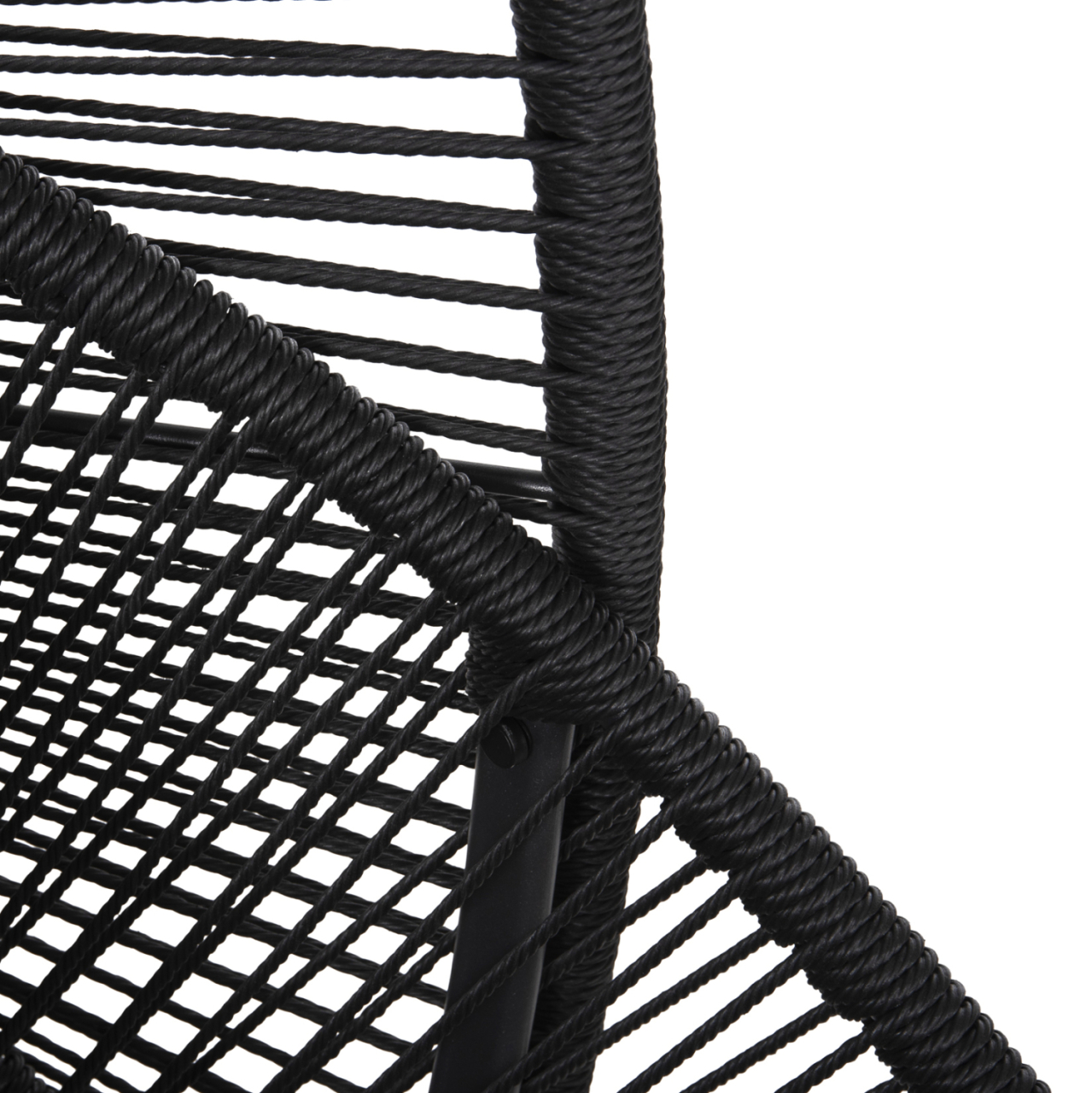 HANGING NEST RULER HM6083 BLACK METAL AND SYNTH.RATTAN-GREY CUSHIONS 120x110x190Hcm. [8]