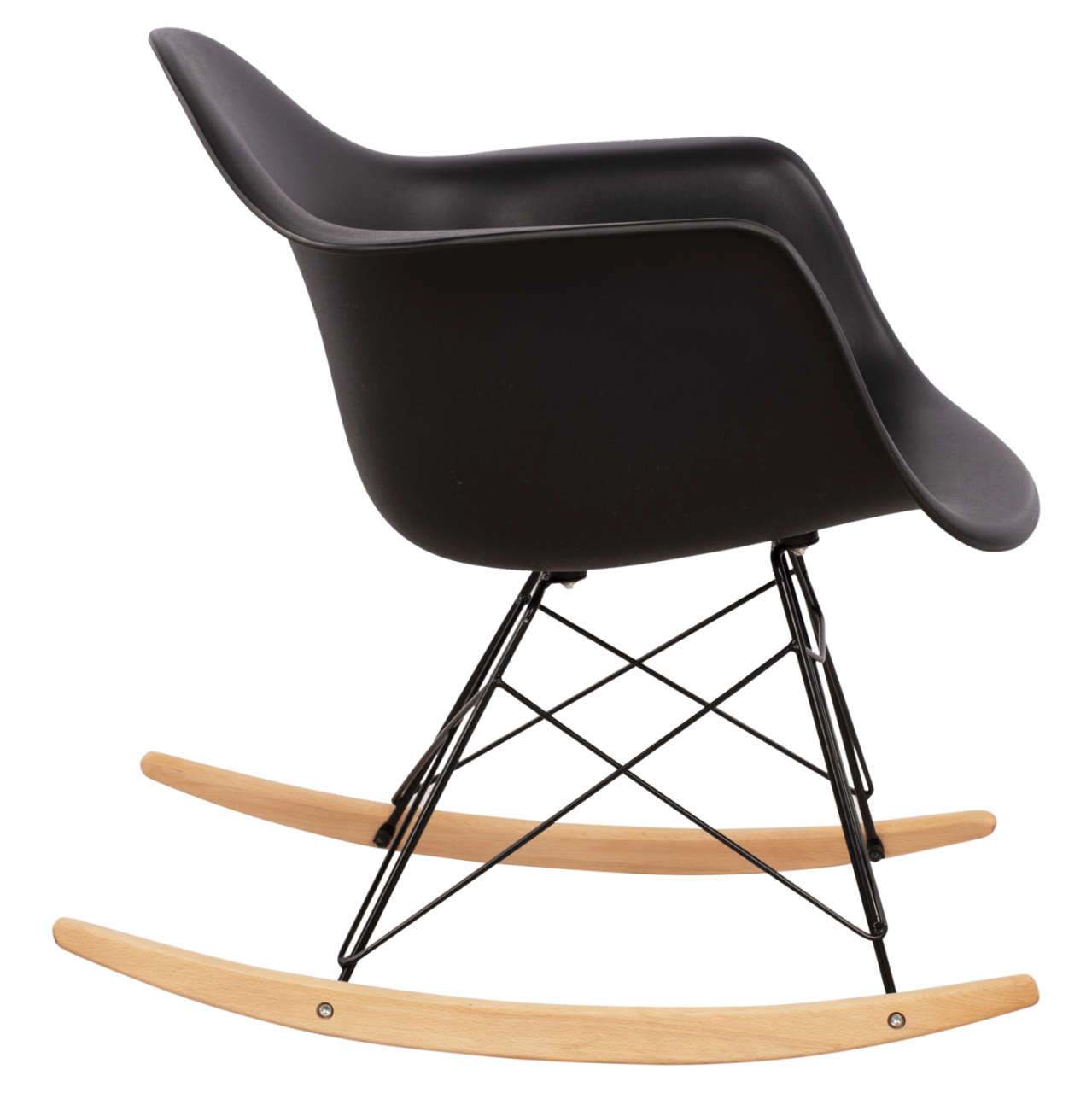 HM0035.12 Rocking Armchair with black seat-Black Frame, 61x71x64cm [4]