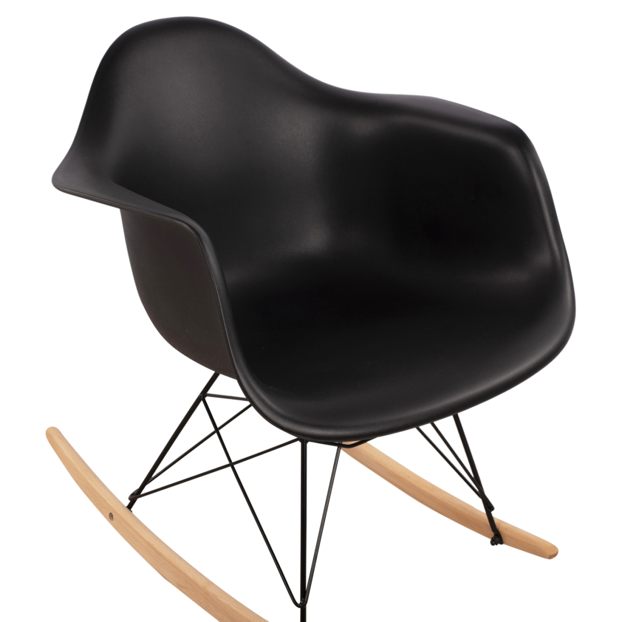 HM0035.12 Rocking Armchair with black seat-Black Frame, 61x71x64cm [7]