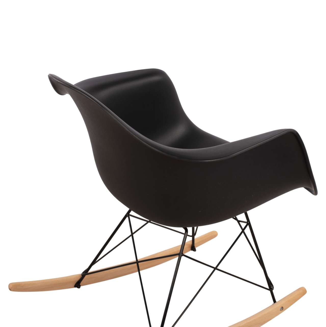 HM0035.12 Rocking Armchair with black seat-Black Frame, 61x71x64cm [9]