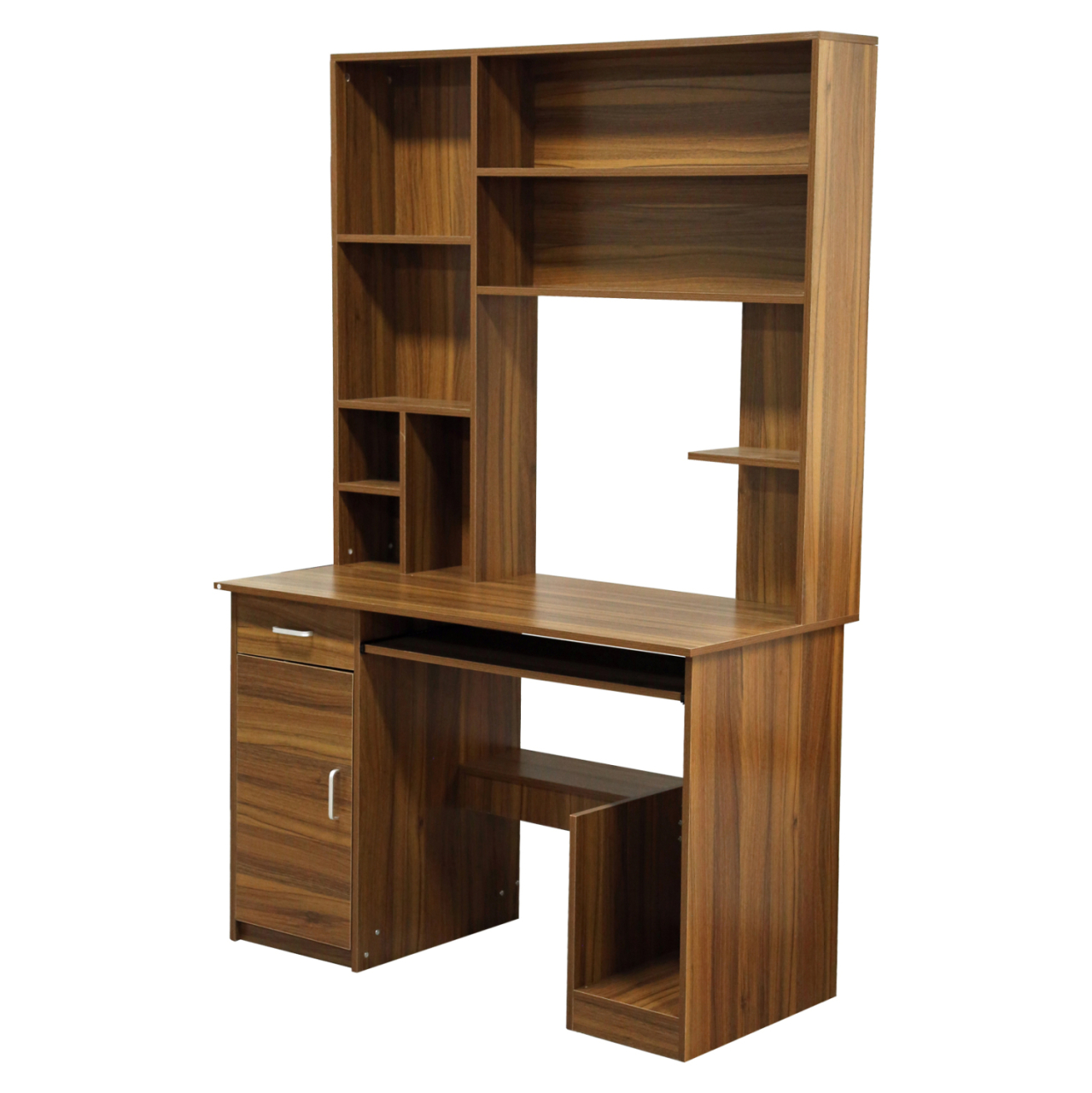 HM2032.04 desk STATUS with bookcase-shelves, walnut,120x55x182 [4]