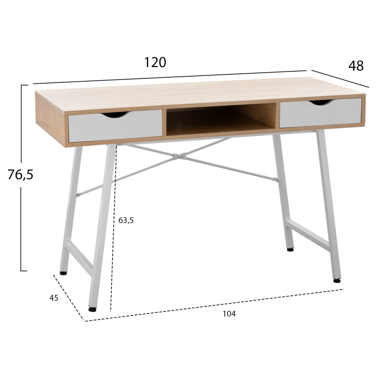 HM2128.01 desk, sonama-white, 120x48x76,5 [2]