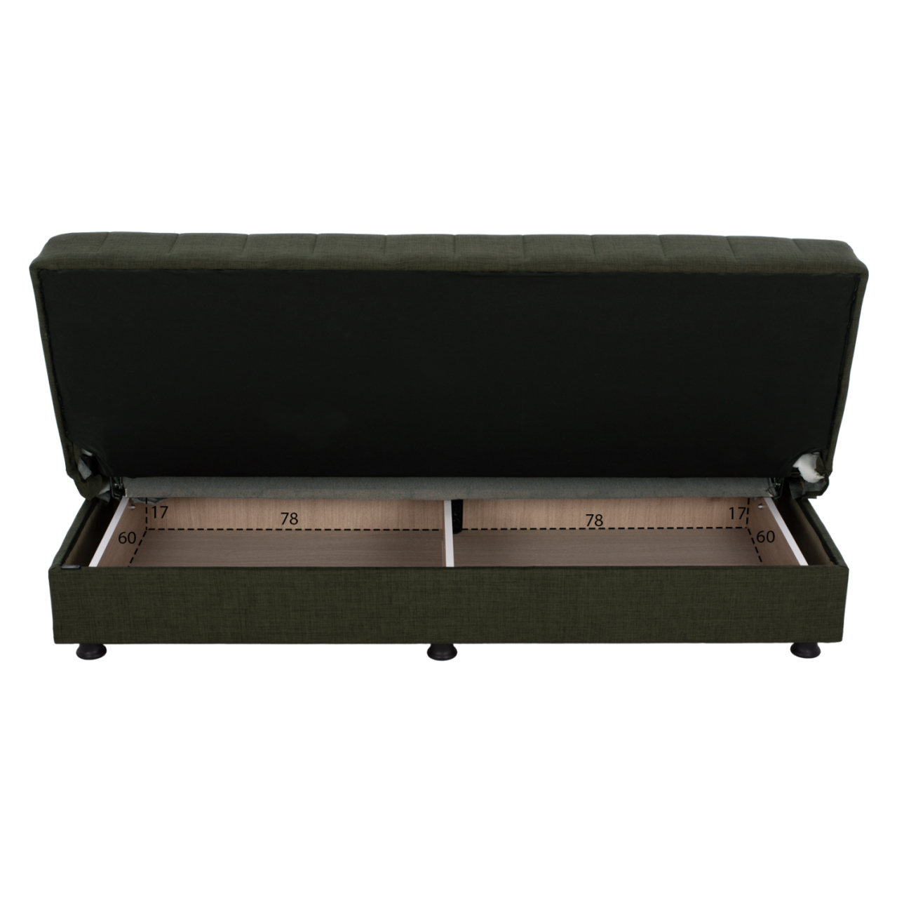 Hm3239.05 ANDRI three-seater sofa-bed, cypress green fabric [5]