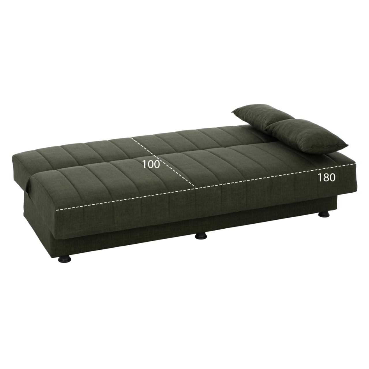 Hm3239.05 ANDRI three-seater sofa-bed, cypress green fabric [3]