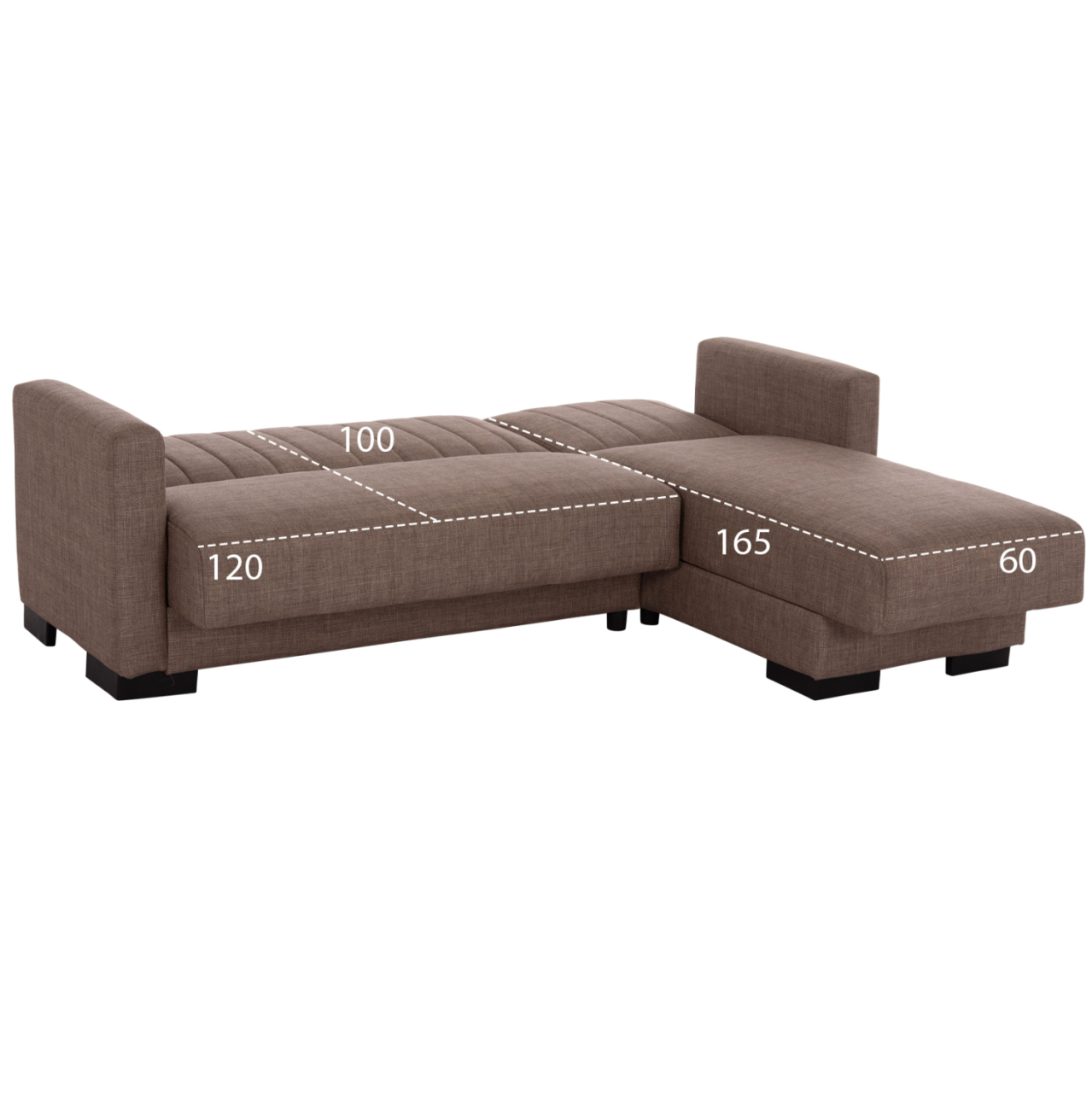 HM3244.02, corner sofa-bed, reversible, brown, 202x140x78H [3]