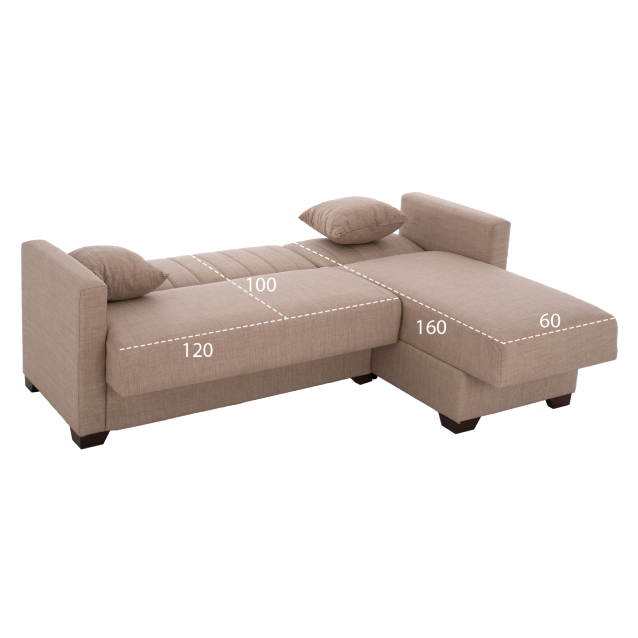 HM3244.04 corner sofa-bed, reversible, 200x133x77Ηcm, beige [3]