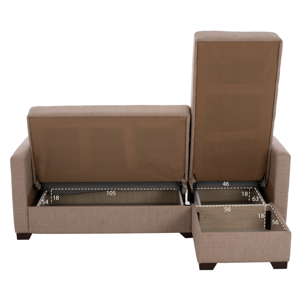 HM3244.04 corner sofa-bed, reversible, 200x133x77Ηcm, beige [5]