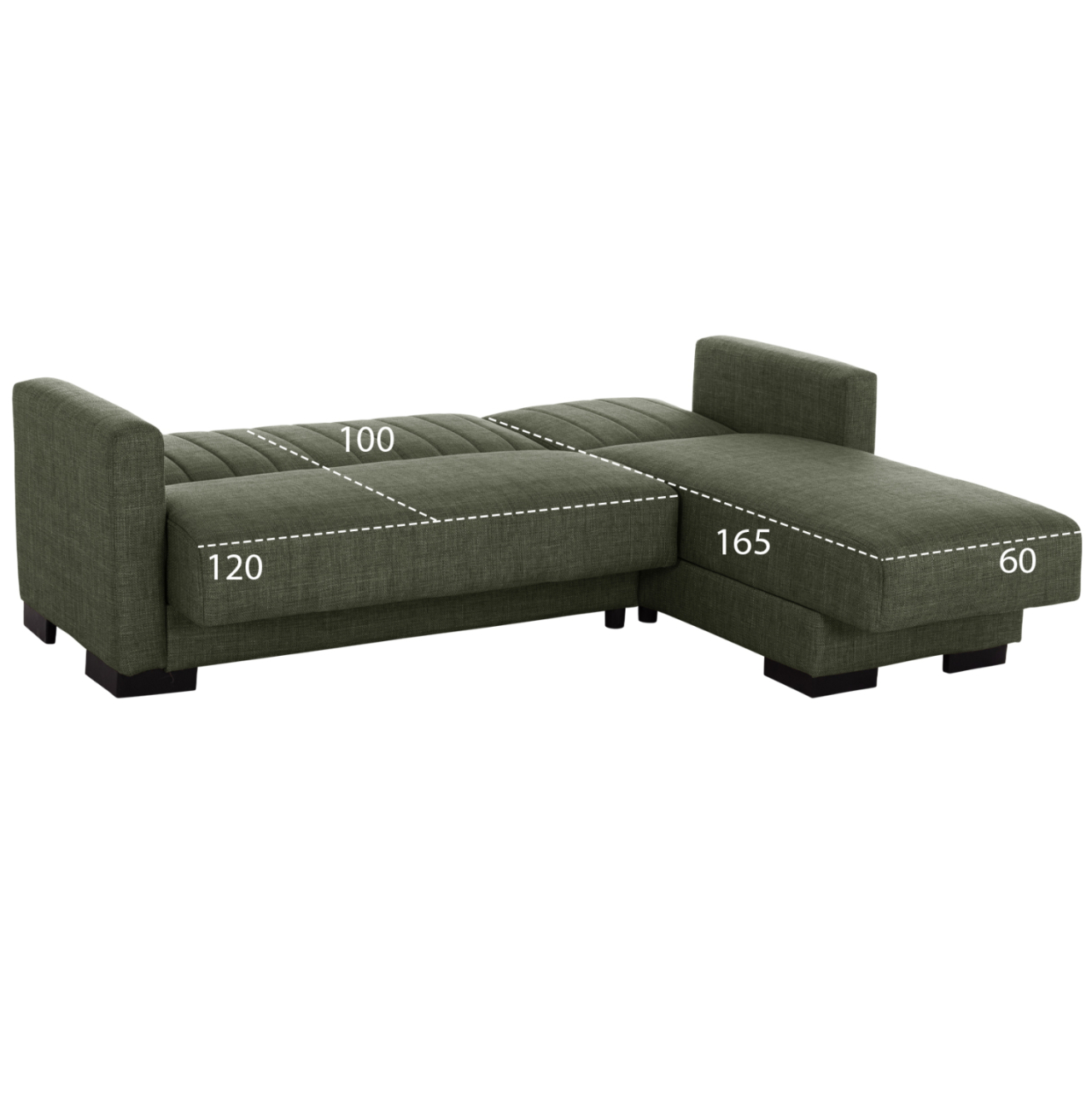HM3244.05, corner sofa-bed, dark olive, reversible, 202x140x78cm [3]