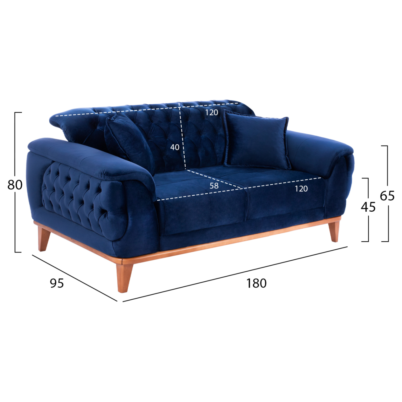 HM3250.18 BENNINGTON, 2-SEATER SOFA-BED, BLUE [2]